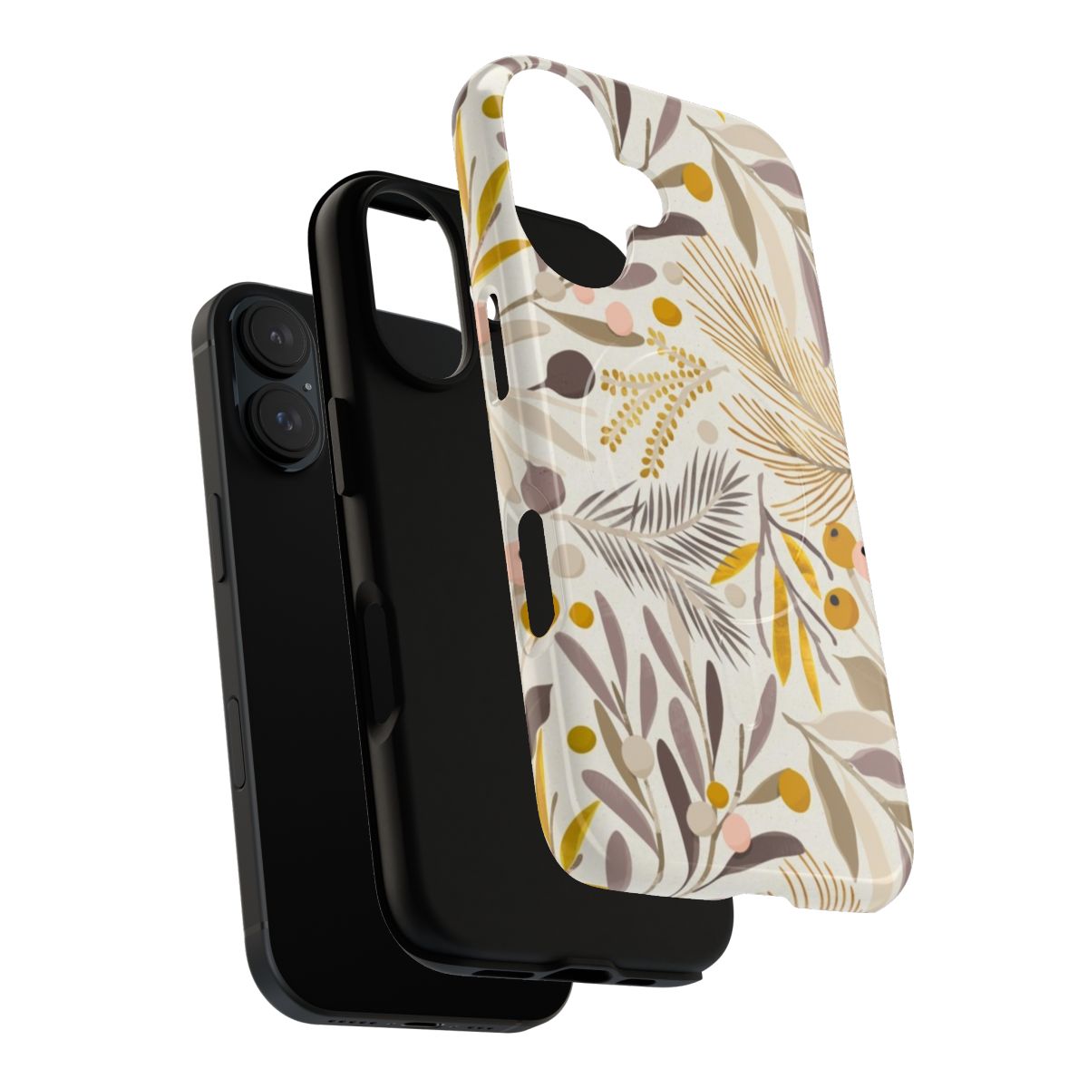 Serenity floral phone case with watercolor botanical pattern - Layers