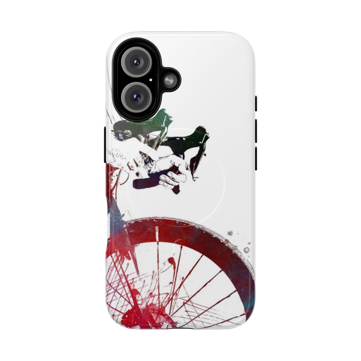 Cycling sports art design on a rugged, durable magnetic phone case