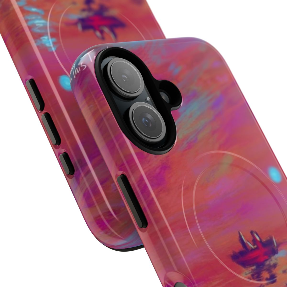 Magnetic phone case featuring Santan Dave's album art - Detail