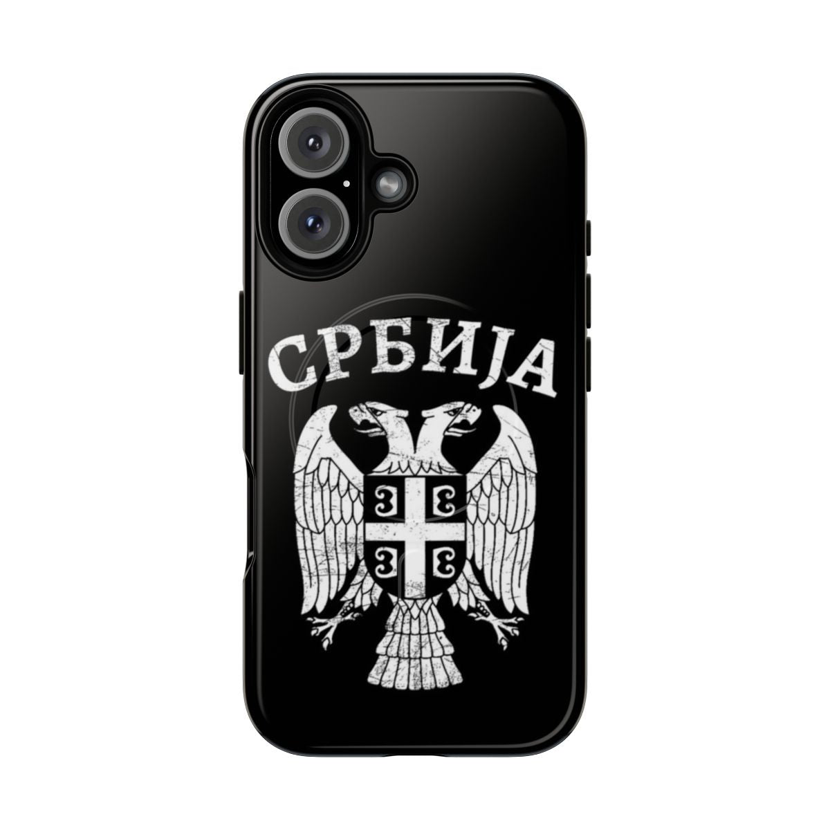 Stylish phone case featuring the iconic Serbian eagle coat of arms symbol.