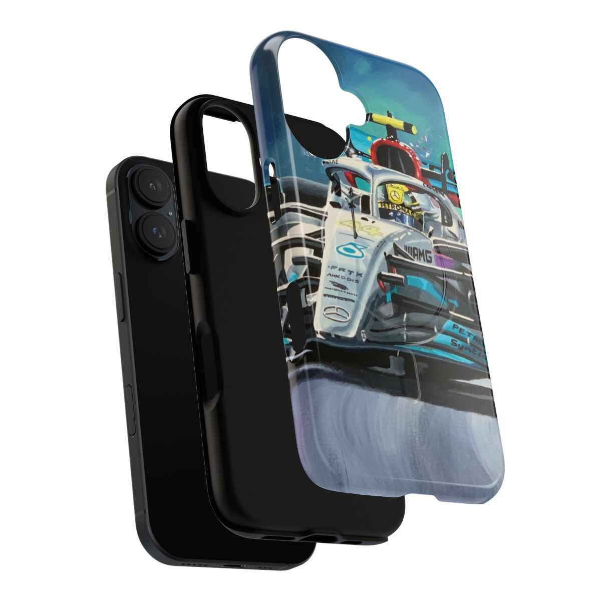 Magnetic tough phone case featuring Lewis Hamilton, the Formula 1 driver - Layers