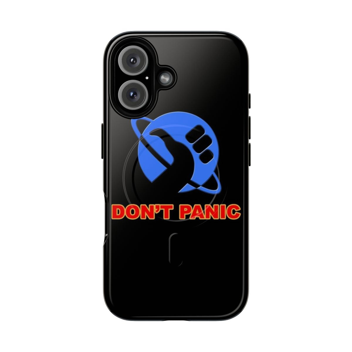 Intergalactic sci-fi themed phone case featuring references to the Hitchhiker's Guide to the Galaxy