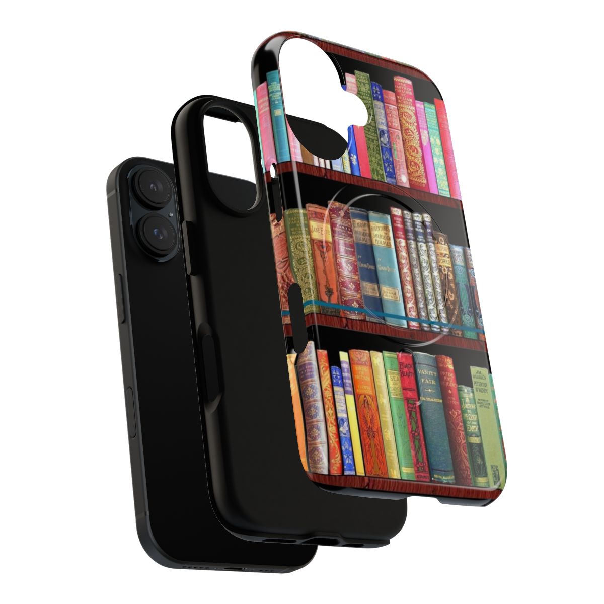 Vintage book-themed magnetic phone case with antique book design - Layers