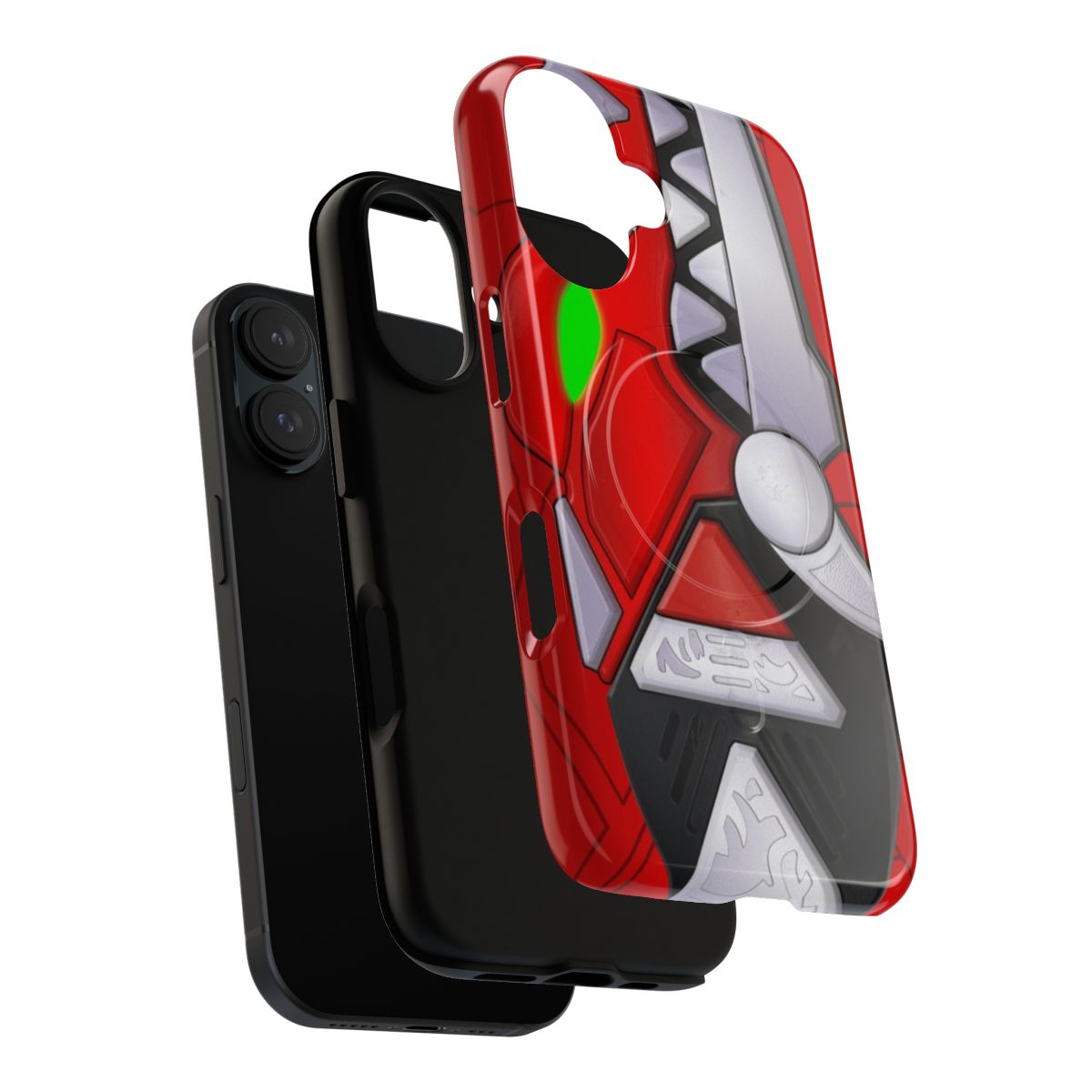 Dinosaur-themed red magnetic and tough phone case - Layers