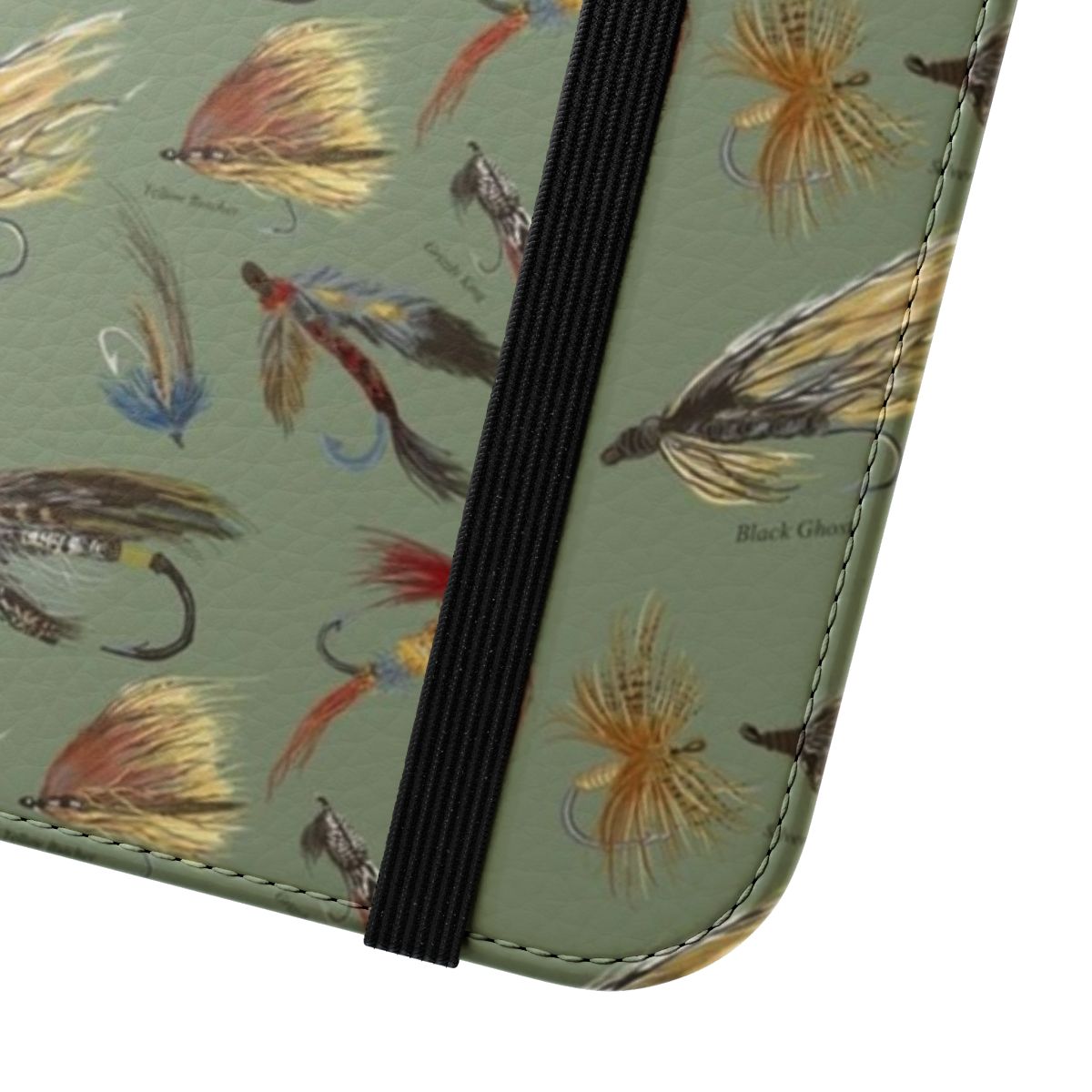 Fly Fishing Phone Case with Hand-Tied Flies - Close Up