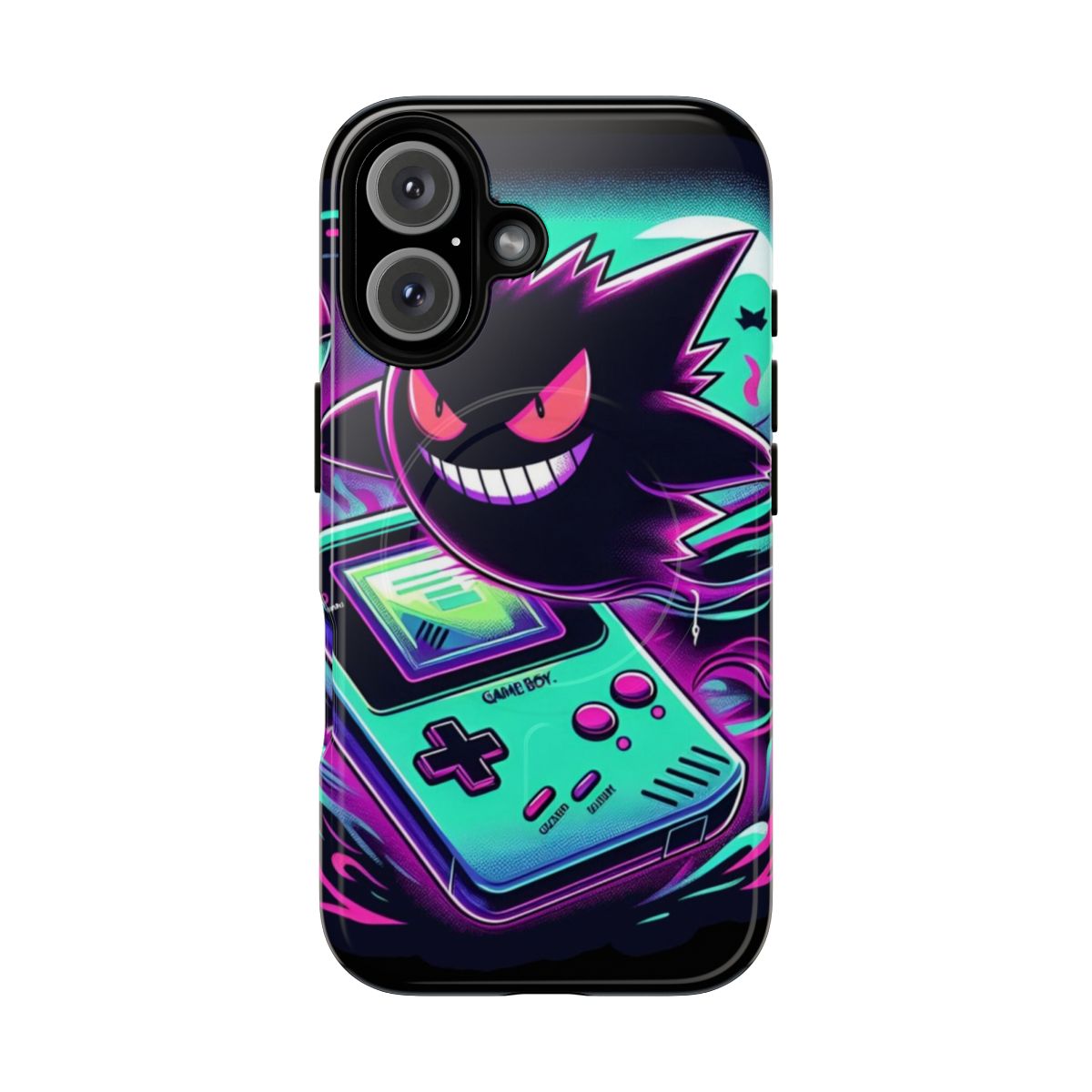 Durable and stylish ghost-themed phone case with magnetic closure