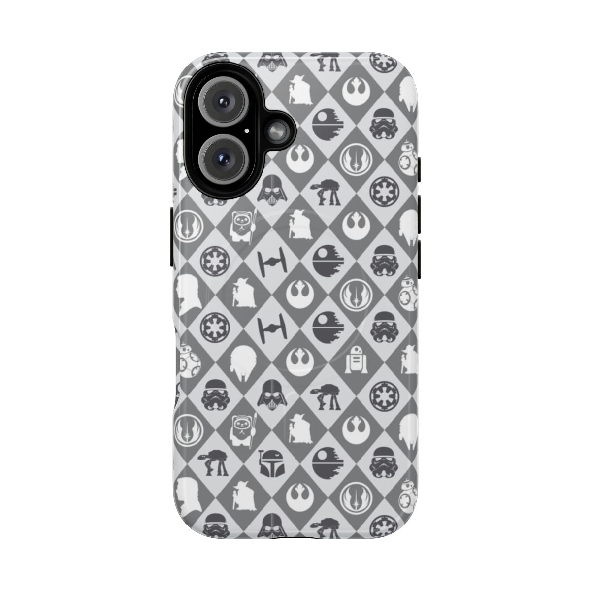 A protective phone case with a galactic empire-themed design, perfect for star wars fans.