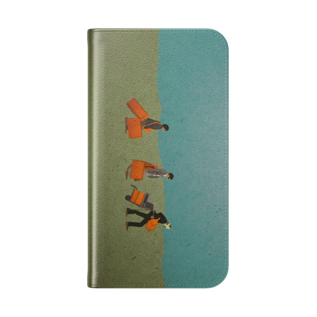 Film inspired flip phone case featuring the movie The Darjeeling Limited by Wes Anderson. - Folded Back