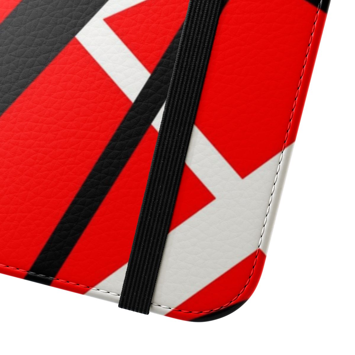 Flip cover phone case with Van Halen-inspired design - Close Up