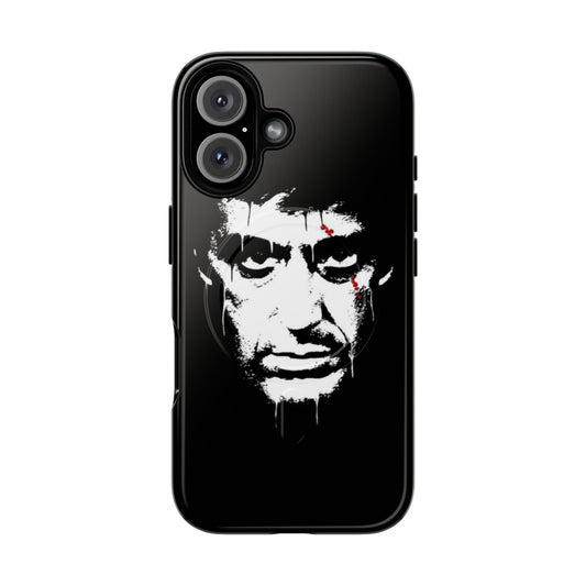 Scarface-themed magnetic tough phone case with iconic imagery and quotes