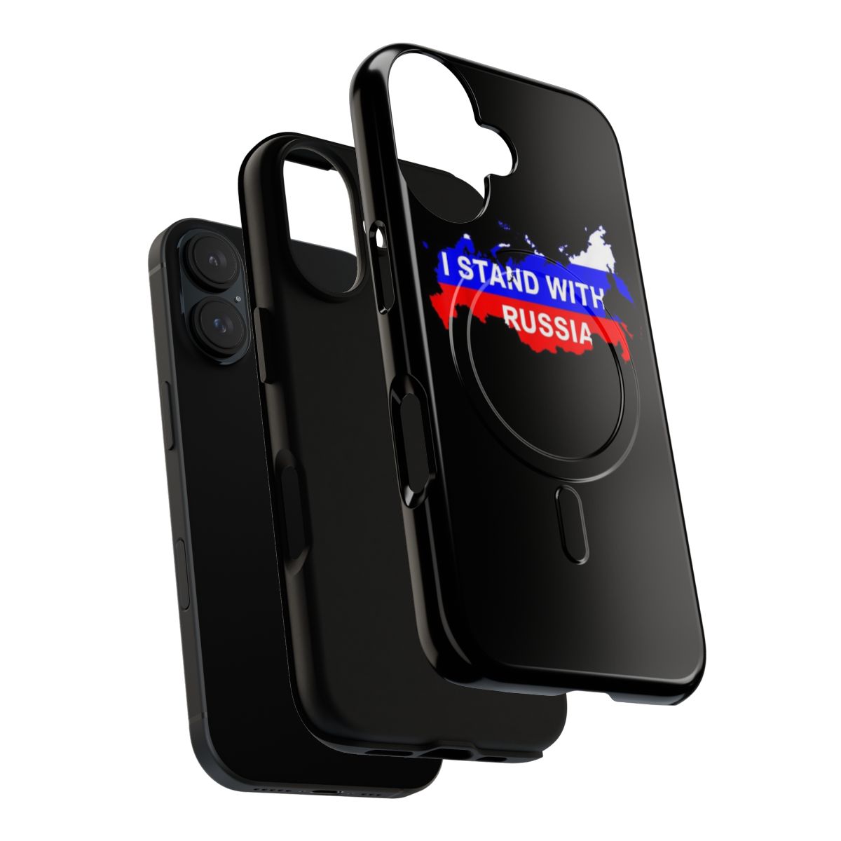 Patriotic magnetic tough phone case with Russia, Ukraine, and American flag designs - Layers