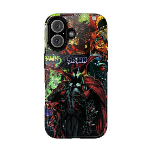 Spawn-inspired magnetic phone case with demonic design