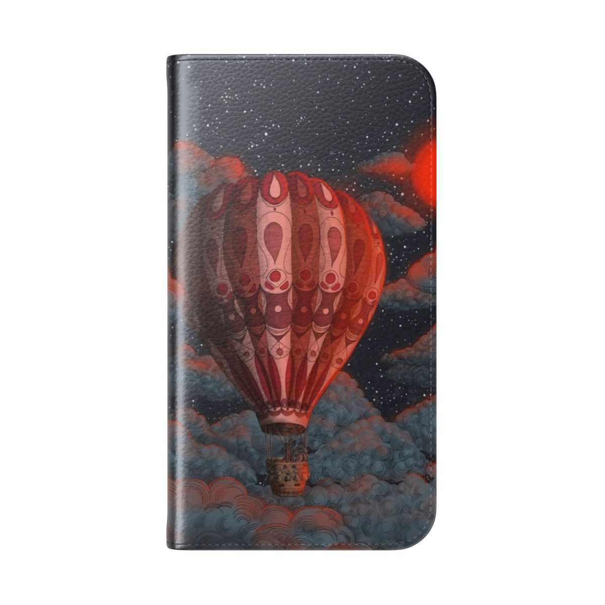 Hot air balloon phone case with stars and moon - Folded Back