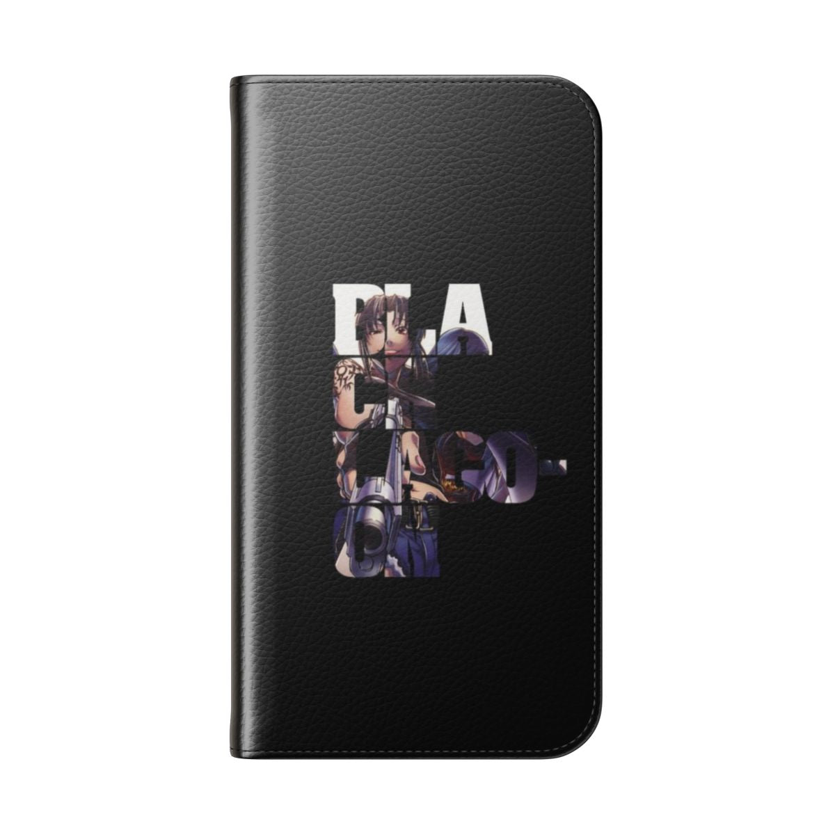 Black Lagoon inspired Revy character flip cover phone case - Folded Back