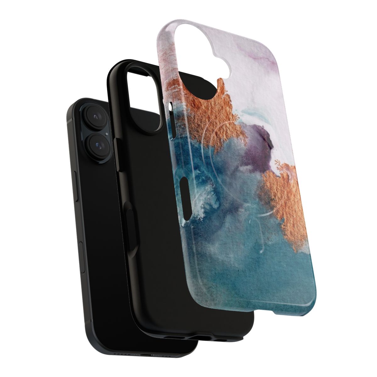 Colorful abstract watercolor painting design on a phone case - Layers