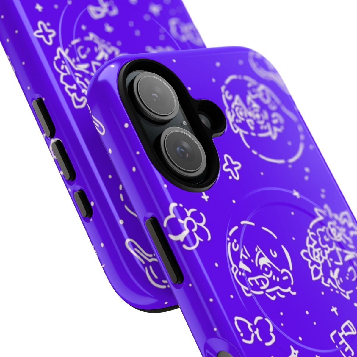 Omori-themed magnetic phone case with a starry purple design - Detail