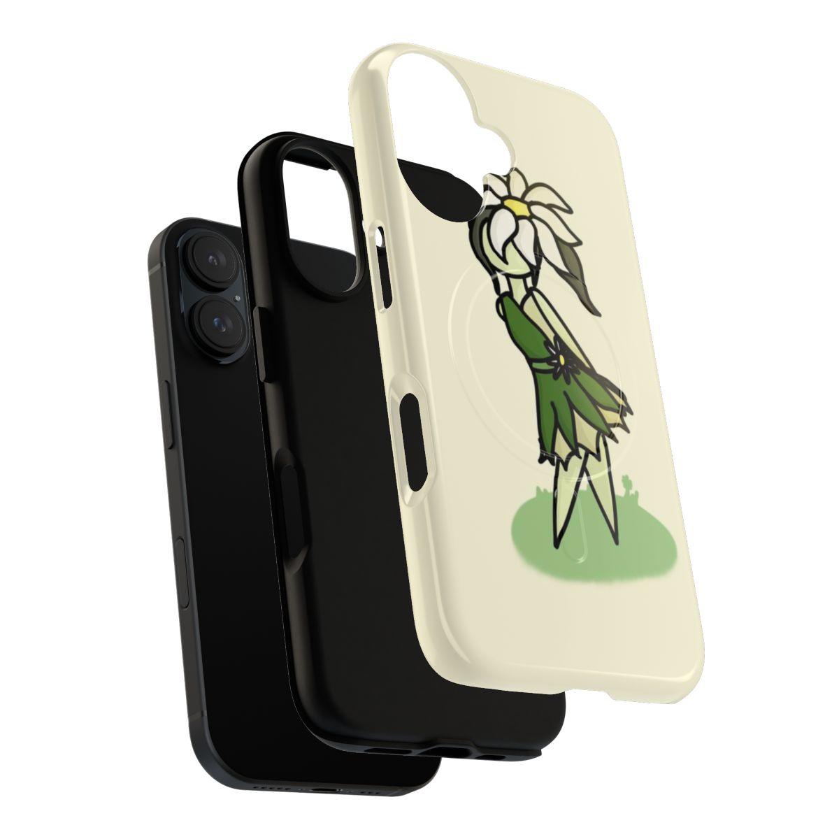 A tough, magnetic phone case featuring a colorful daisy flower design. - Layers