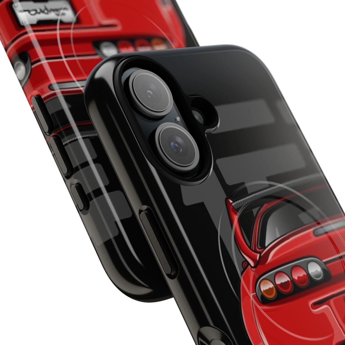 Magnetic tough phone case featuring a stylized Toyota Supra MK4 design - Detail