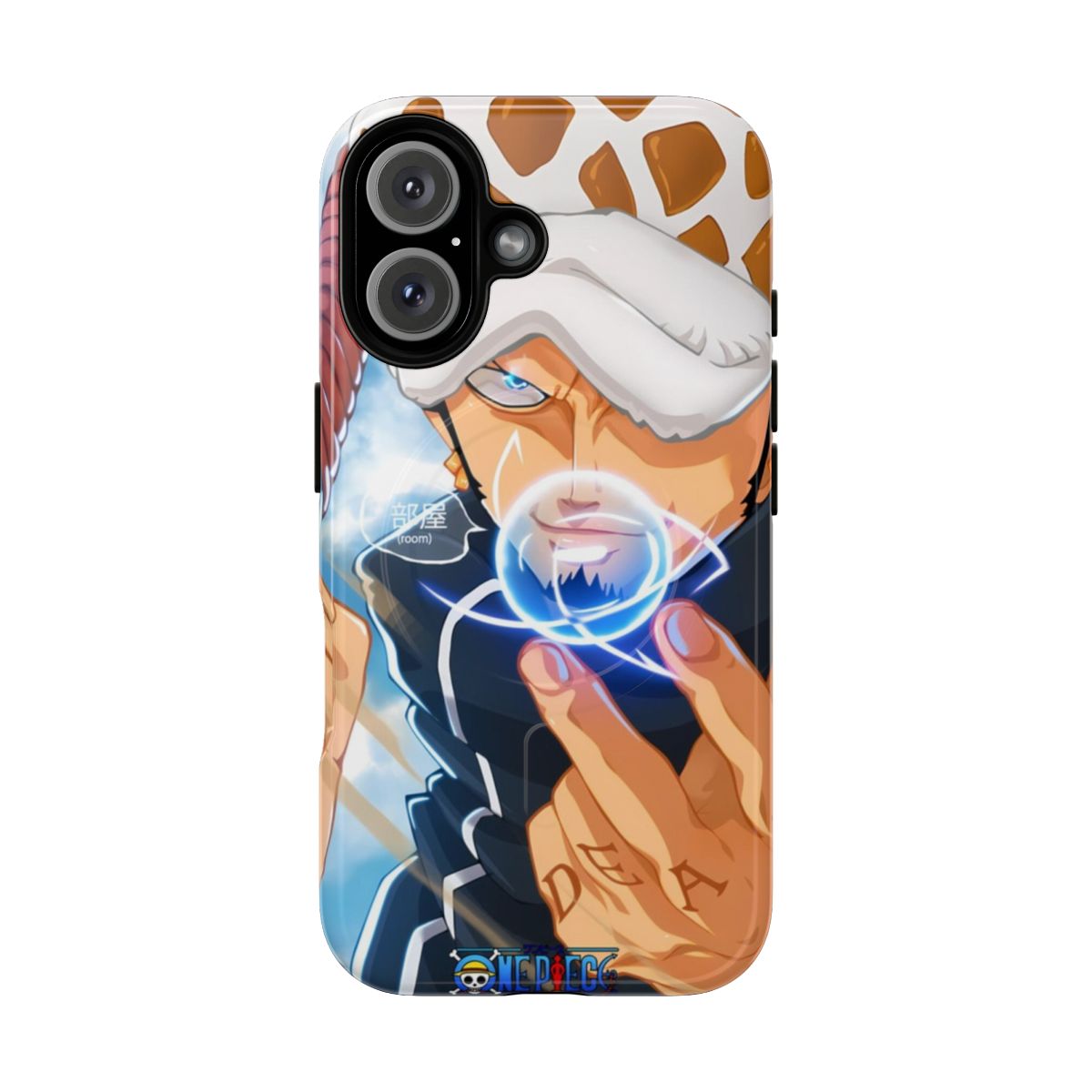 Protective phone case featuring Trafalgar Law from the popular anime and manga series, One Piece.