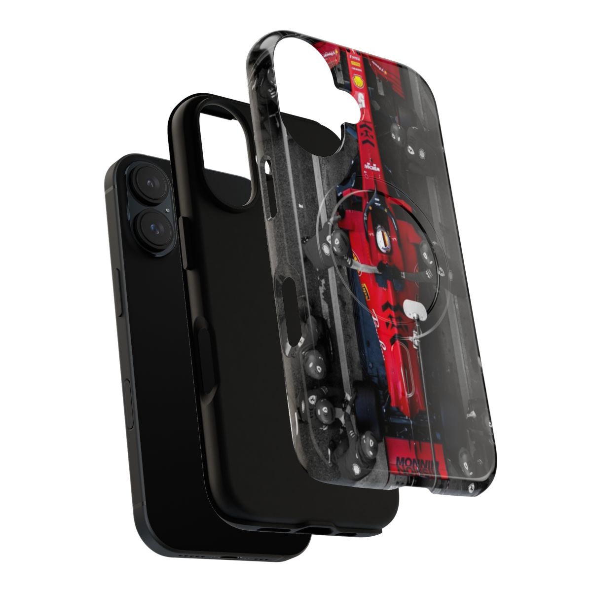 Durable Formula 1 inspired magnetic phone case with a sleek, racing-themed design. - Layers