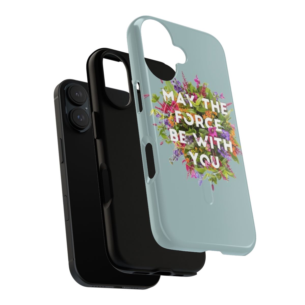 Floral Magnetic Tough Phone Case with Star Wars Inspired Design - Layers