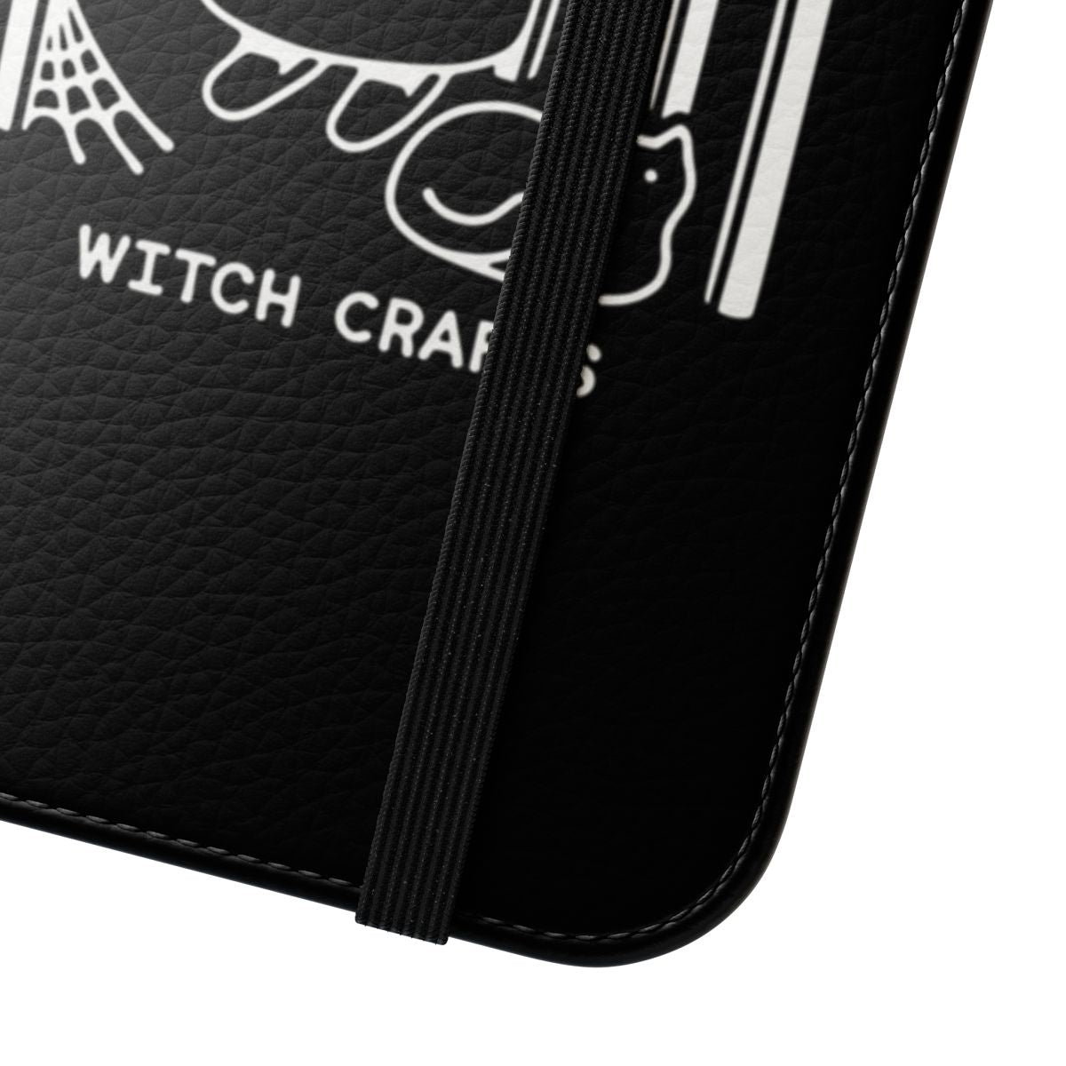 Witch Crafts Flip Cover Phone Case with Spooky Halloween Designs - Close Up