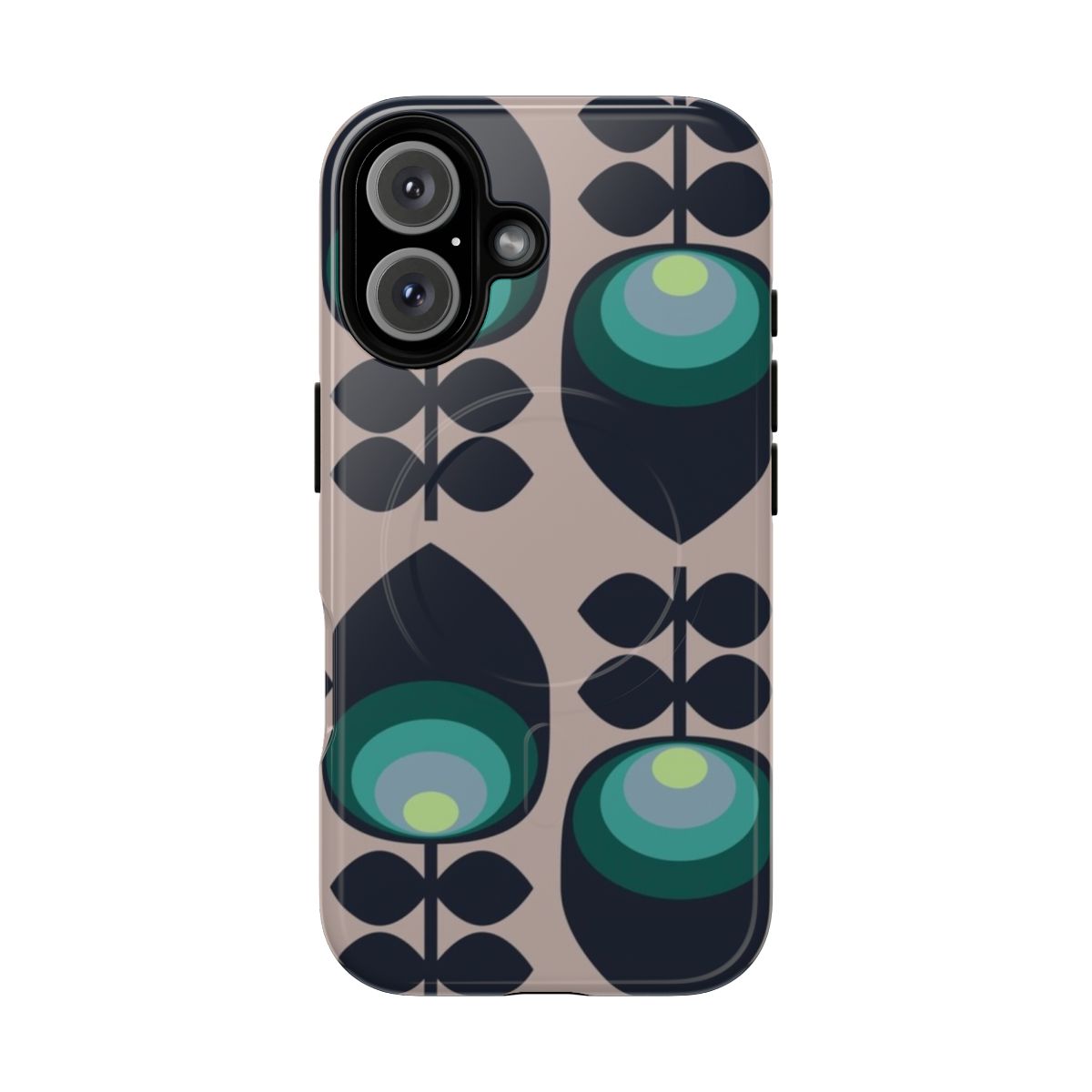 Colorful and textured retro-inspired flower pattern phone case