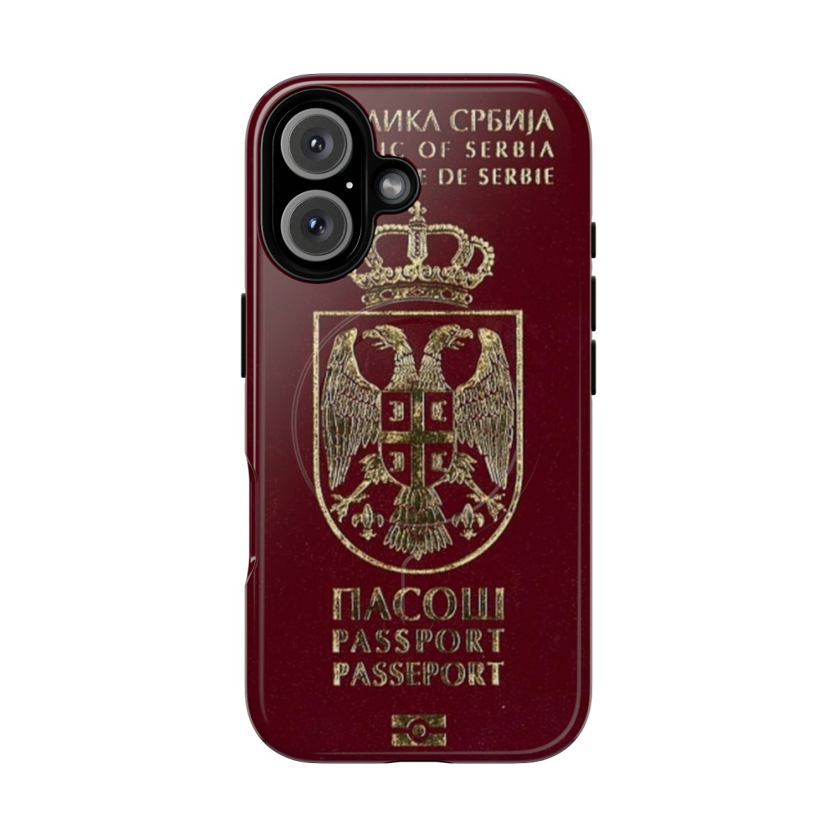 Serbian passport-themed magnetic, tough phone case