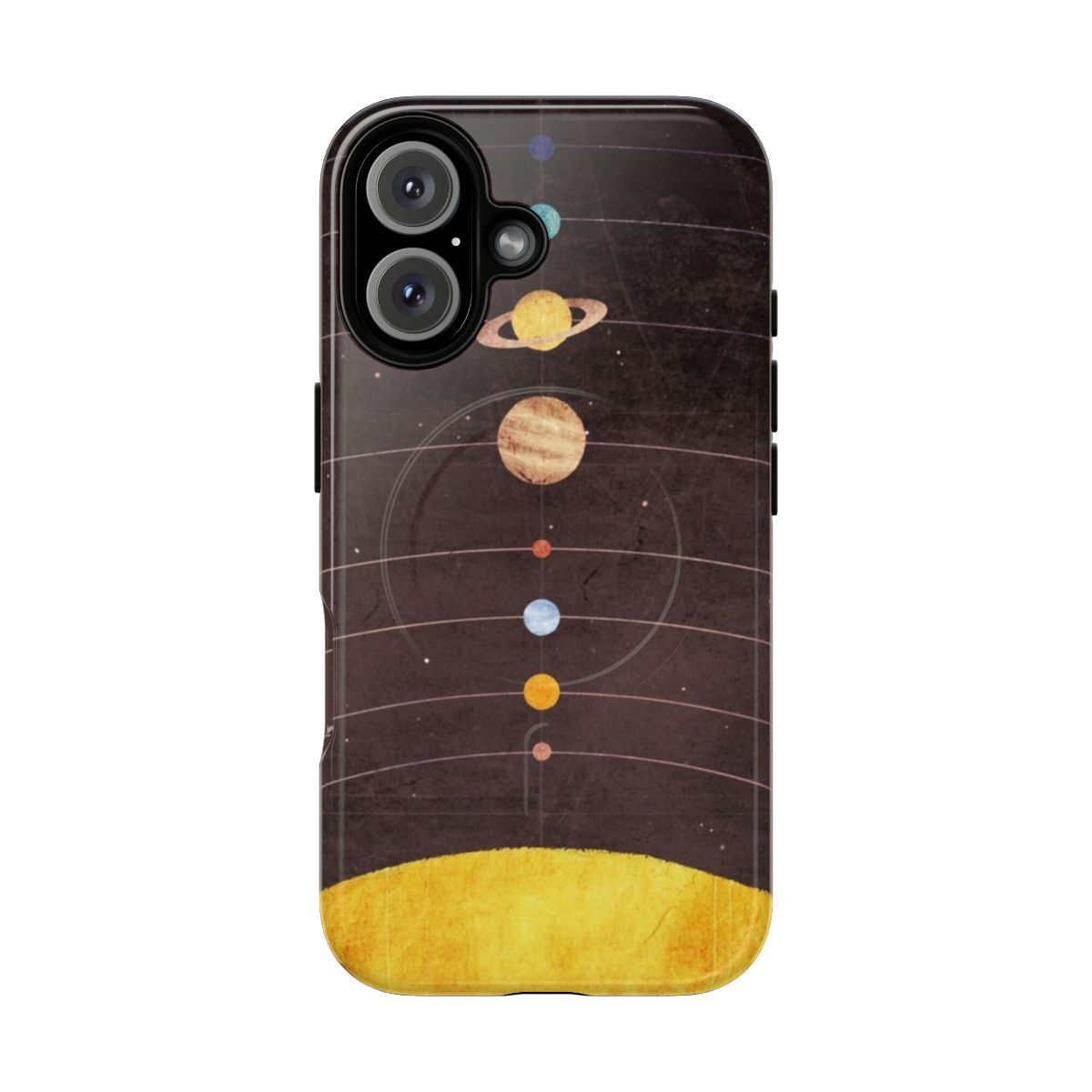 Phone case featuring planets and solar system design