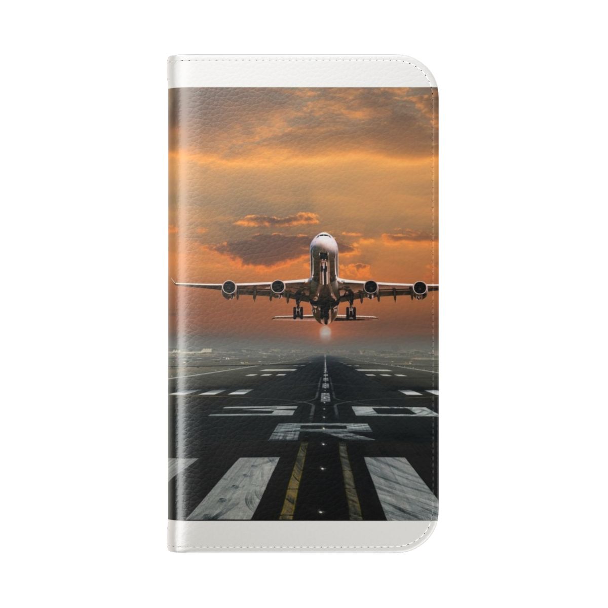 Airplane Takeoff Flip Cover Phone Case for aviation enthusiasts - Folded Back