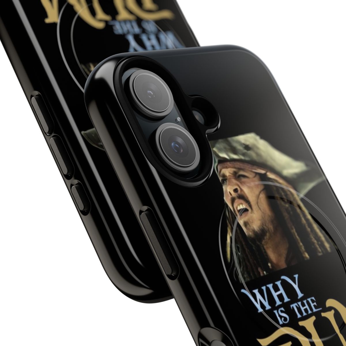 Magnetic tough phone case with pirates of the caribbean inspired design - Detail