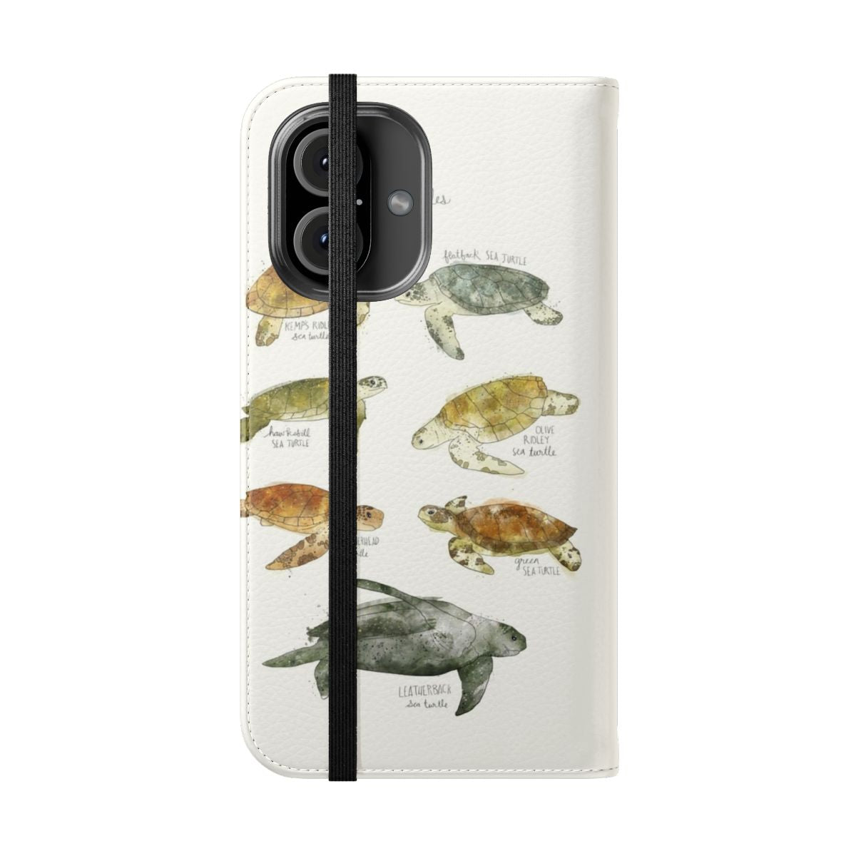 Image of a vibrant sea turtle phone case cover - Folded Front