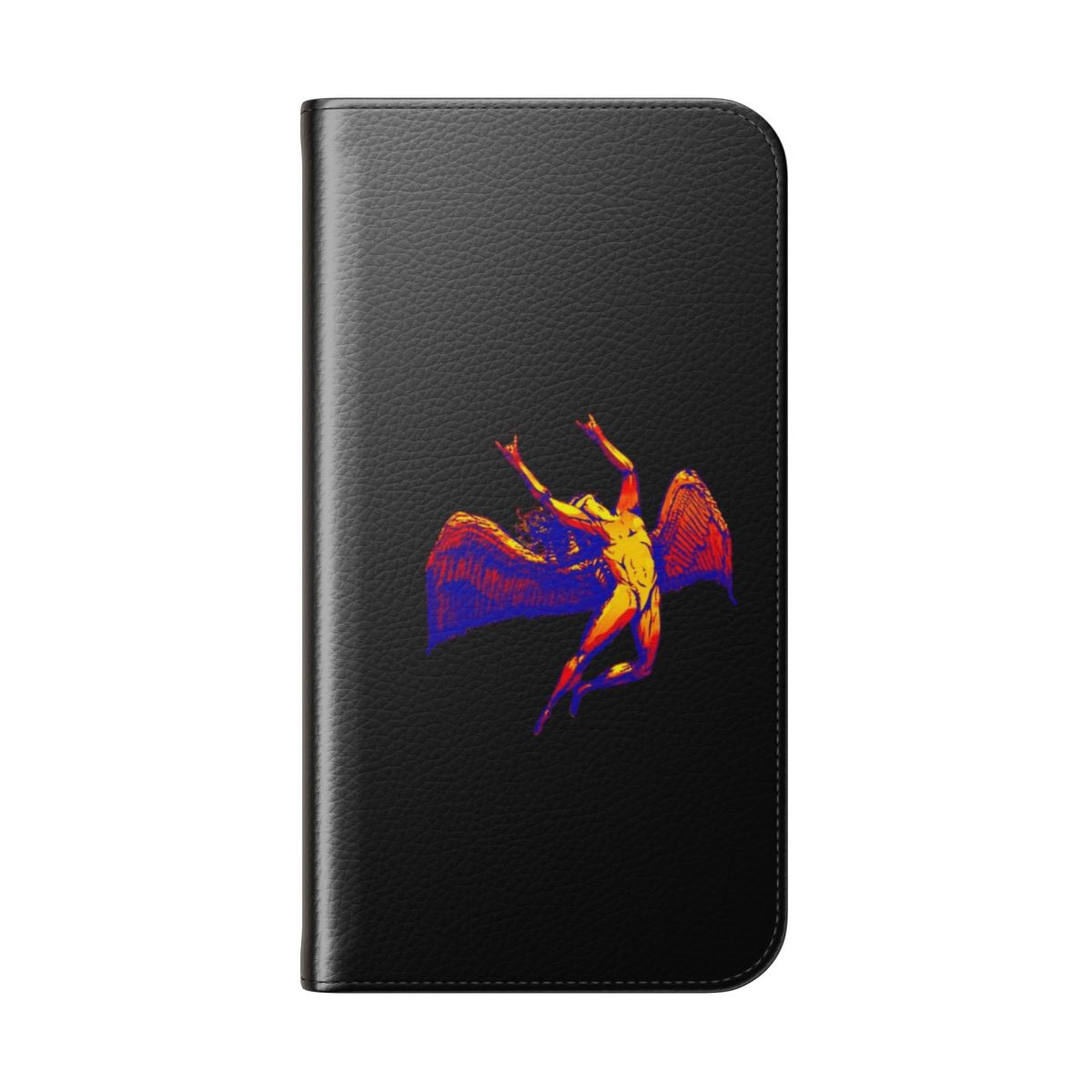 Vintage-inspired phone case cover featuring a metal Icarus design, a nod to the iconic Led Zeppelin aesthetic. - Folded Back