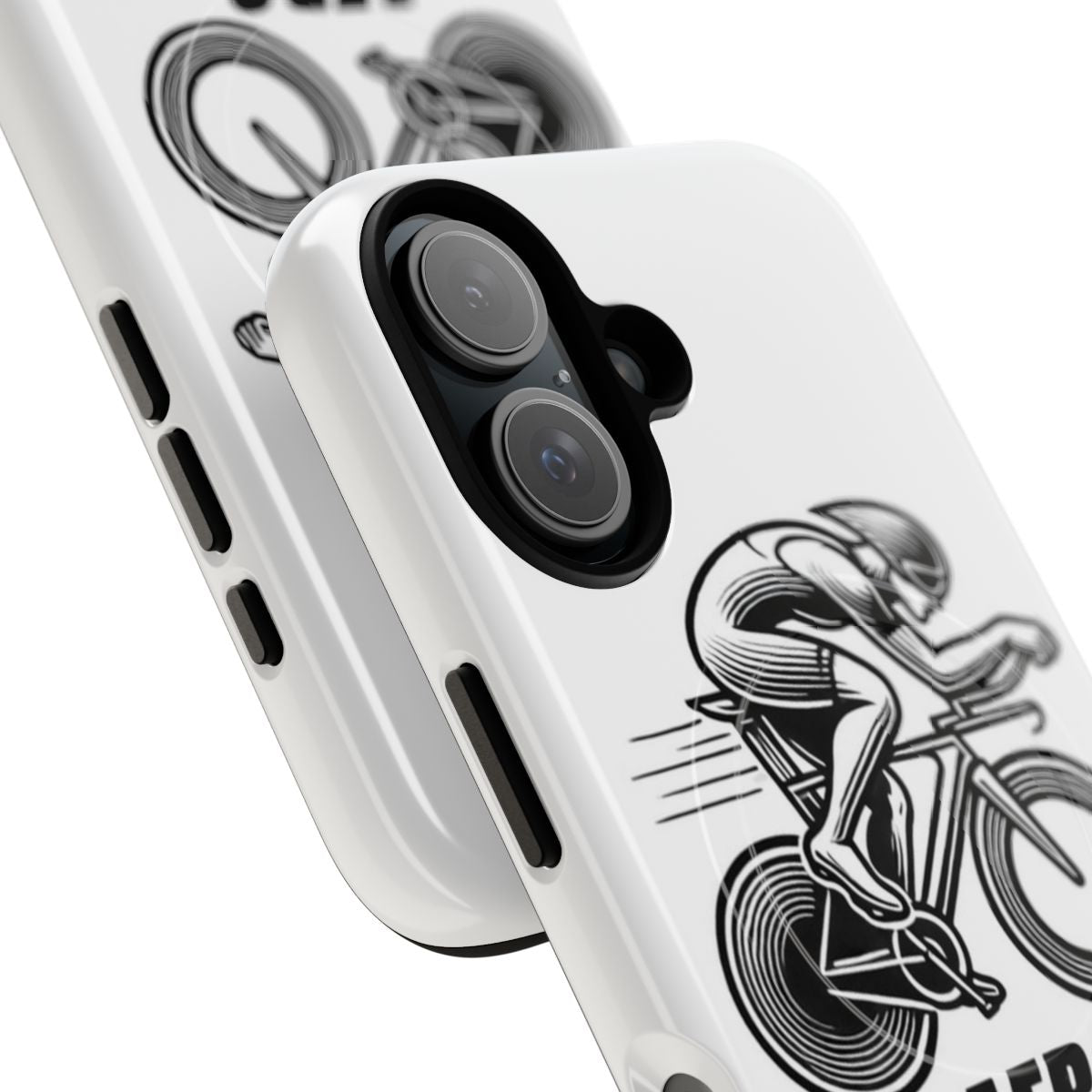 Magnetic tough case for phones with a cycling, sports, and time trial design - Detail