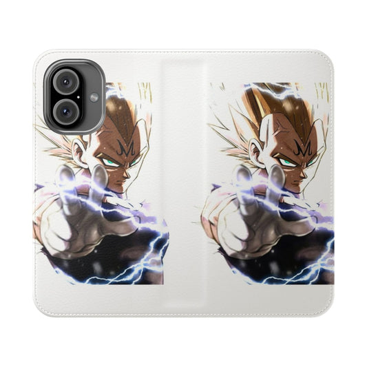 Flip phone case featuring Vegeta, a popular character from the Dragon Ball anime series.