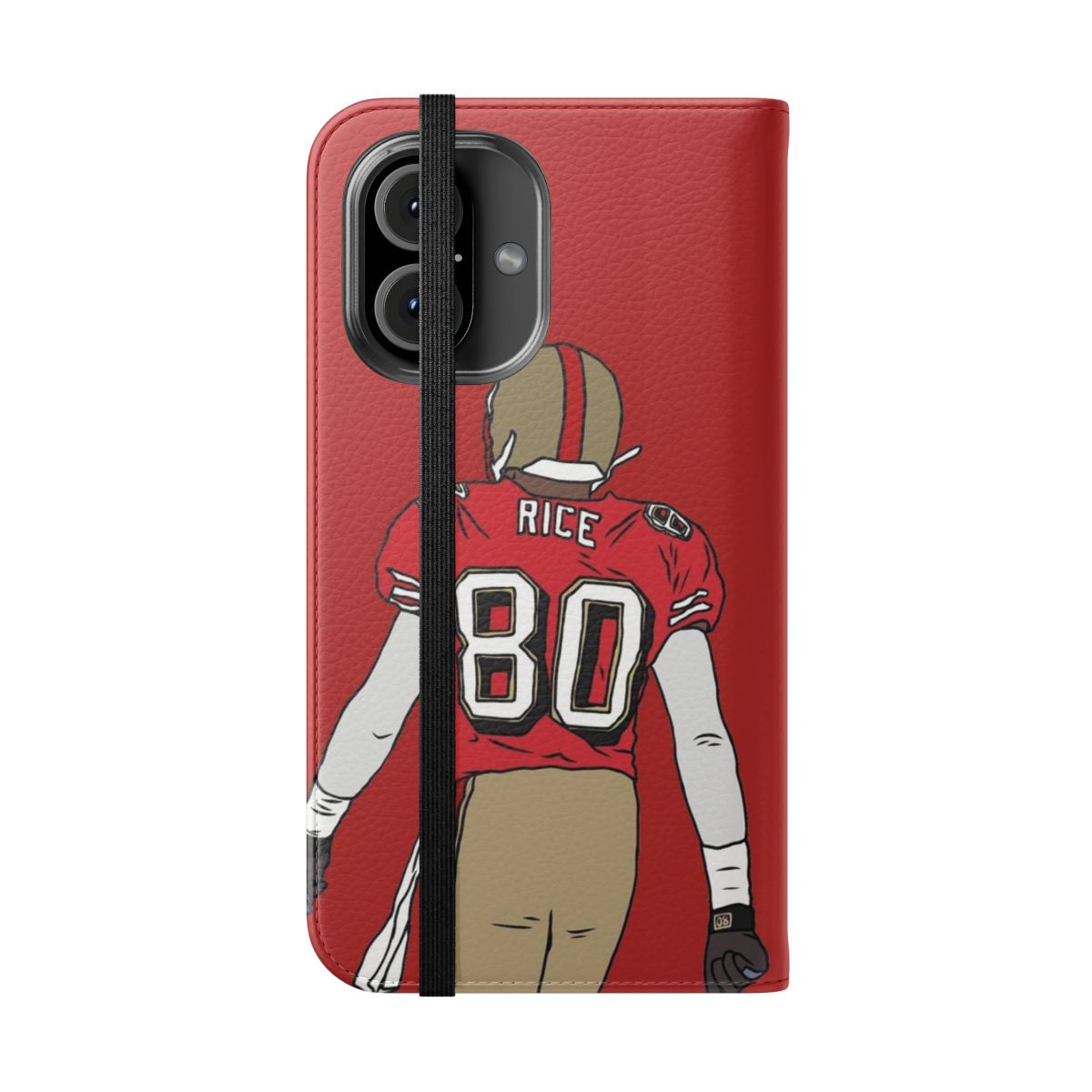 Commemorative Jerry Rice inspired flip cover phone case for sports fans - Folded Front