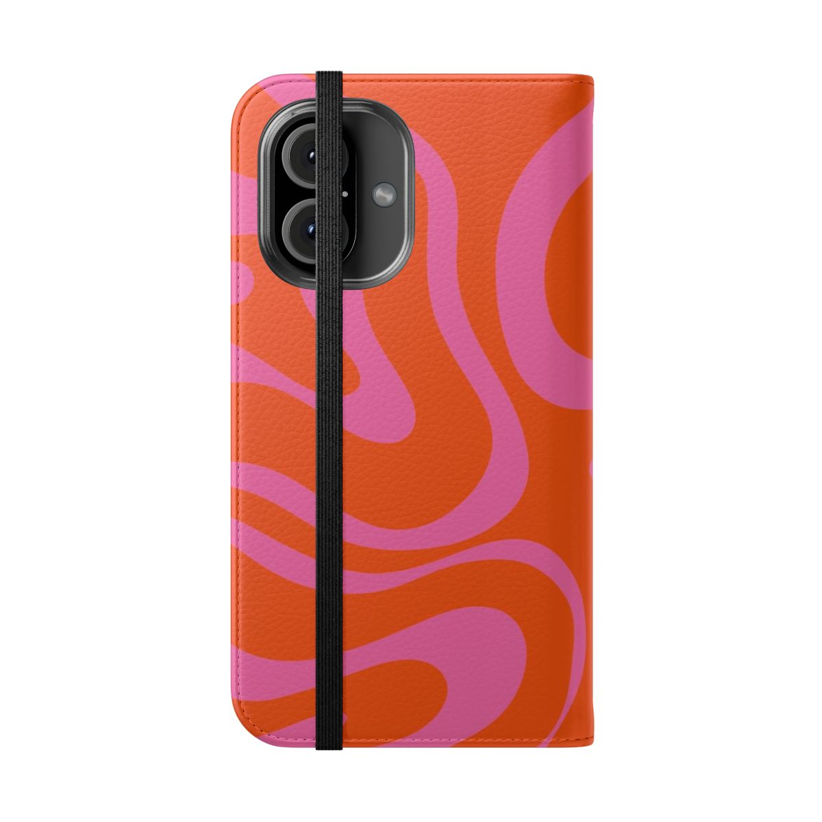 Vibrant and colorful abstract square pattern design on a modern flip cover phone case - Folded Front