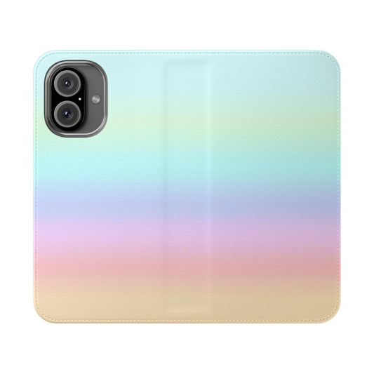 Pastel gradient flip phone case with a colorful, cute, and fun design perfect for summer