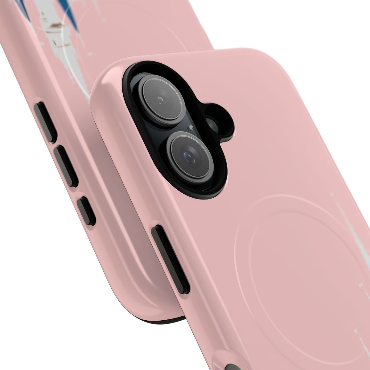 Millennial pink phone case with a stylized castle design - Detail