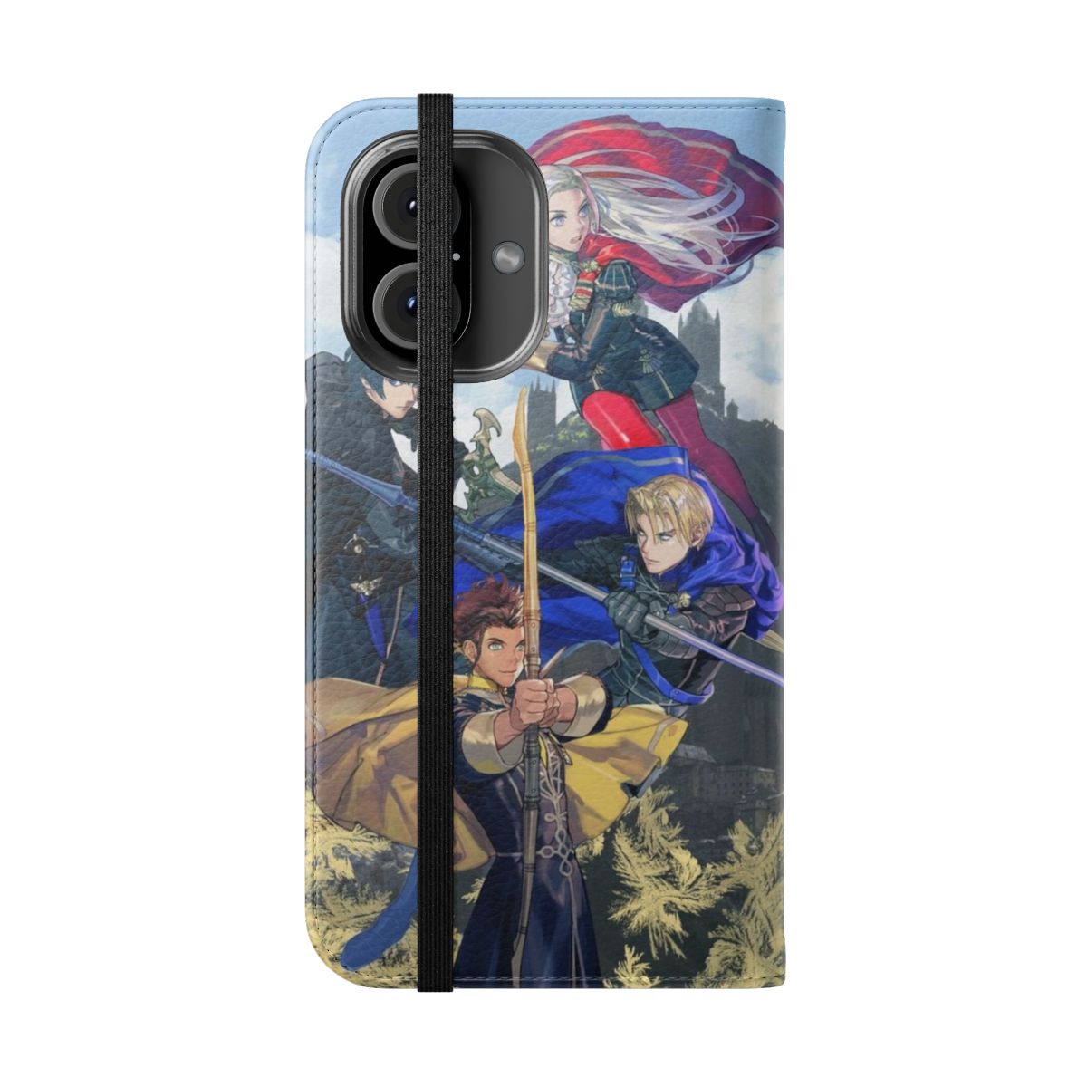 Vibrant and durable phone case featuring characters from the hit Fire Emblem: Three Houses video game - Folded Front