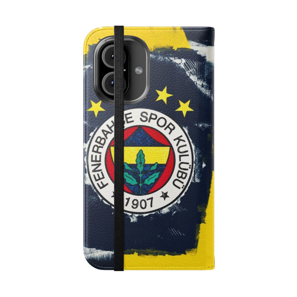 Fenerbahçe Inspired 5 Star Logo Phone Case for Smartphones - Folded Front