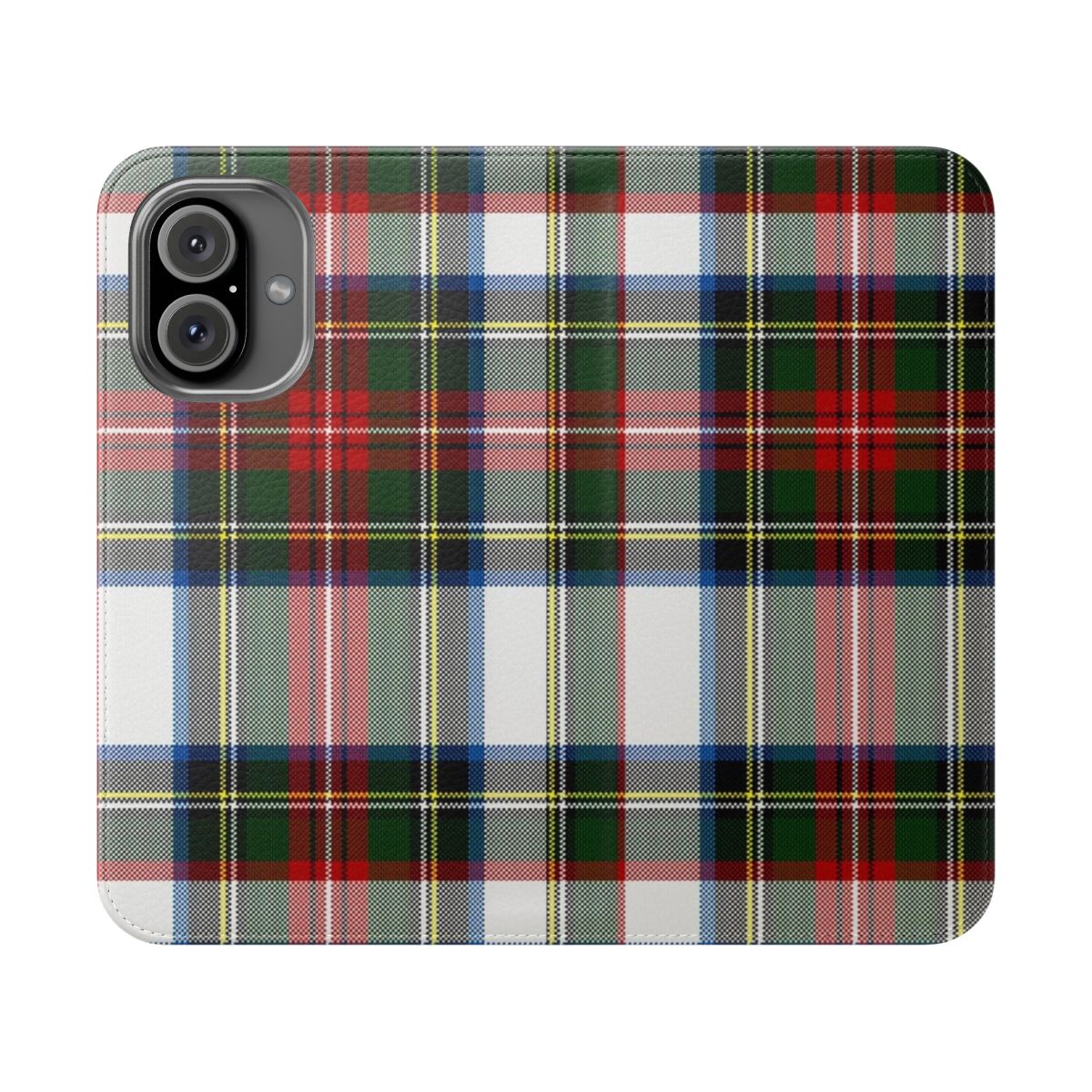 Colorful tartan plaid pattern phone case featuring a traditional Scottish clan design