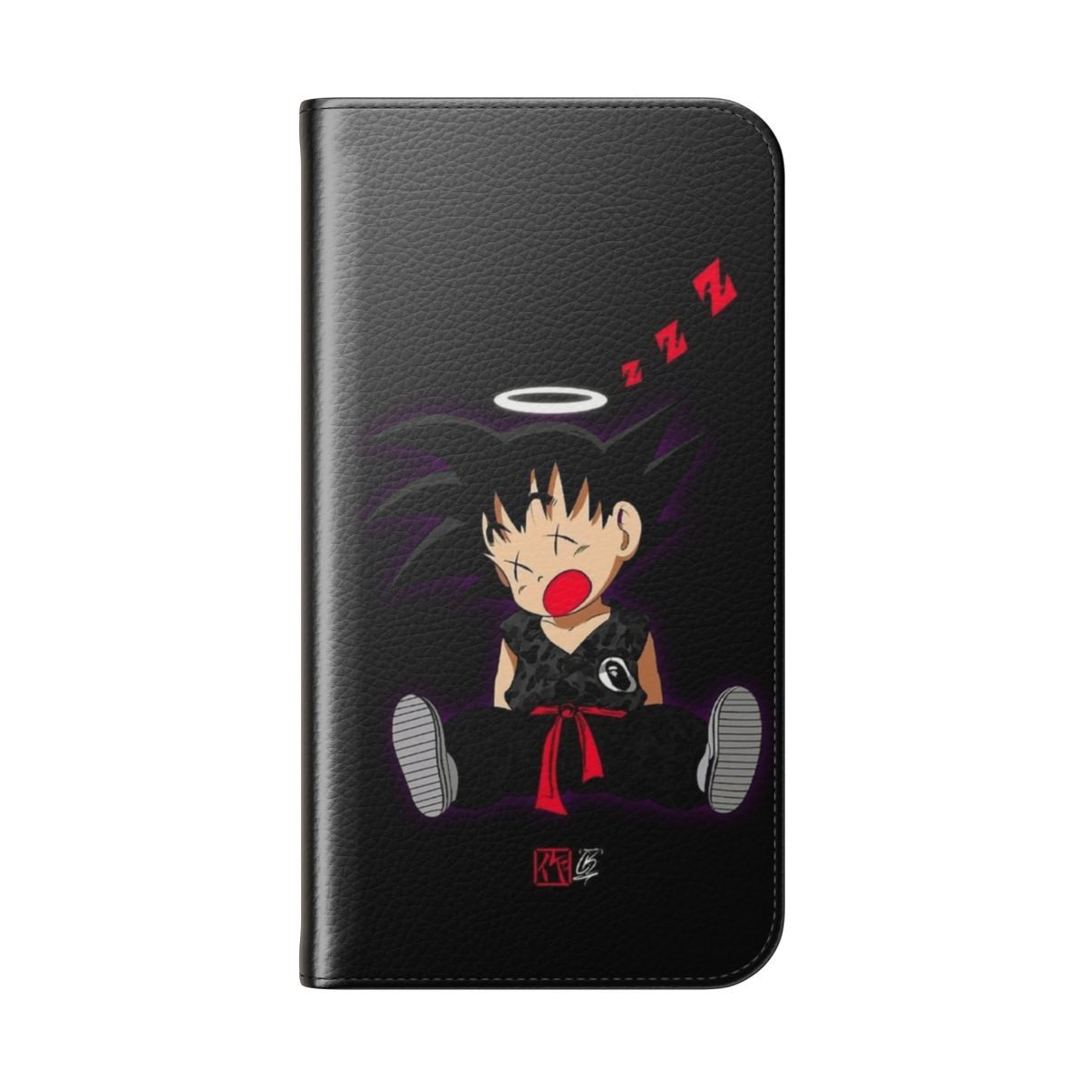 Anime Dragon Ball Goku Flip Cover Phone Case - Folded Back