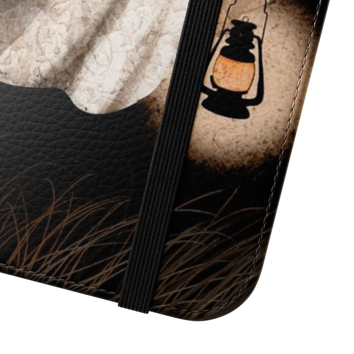 Twilight Escape Flip Phone Case featuring a mystical, ghost-like design - Close Up