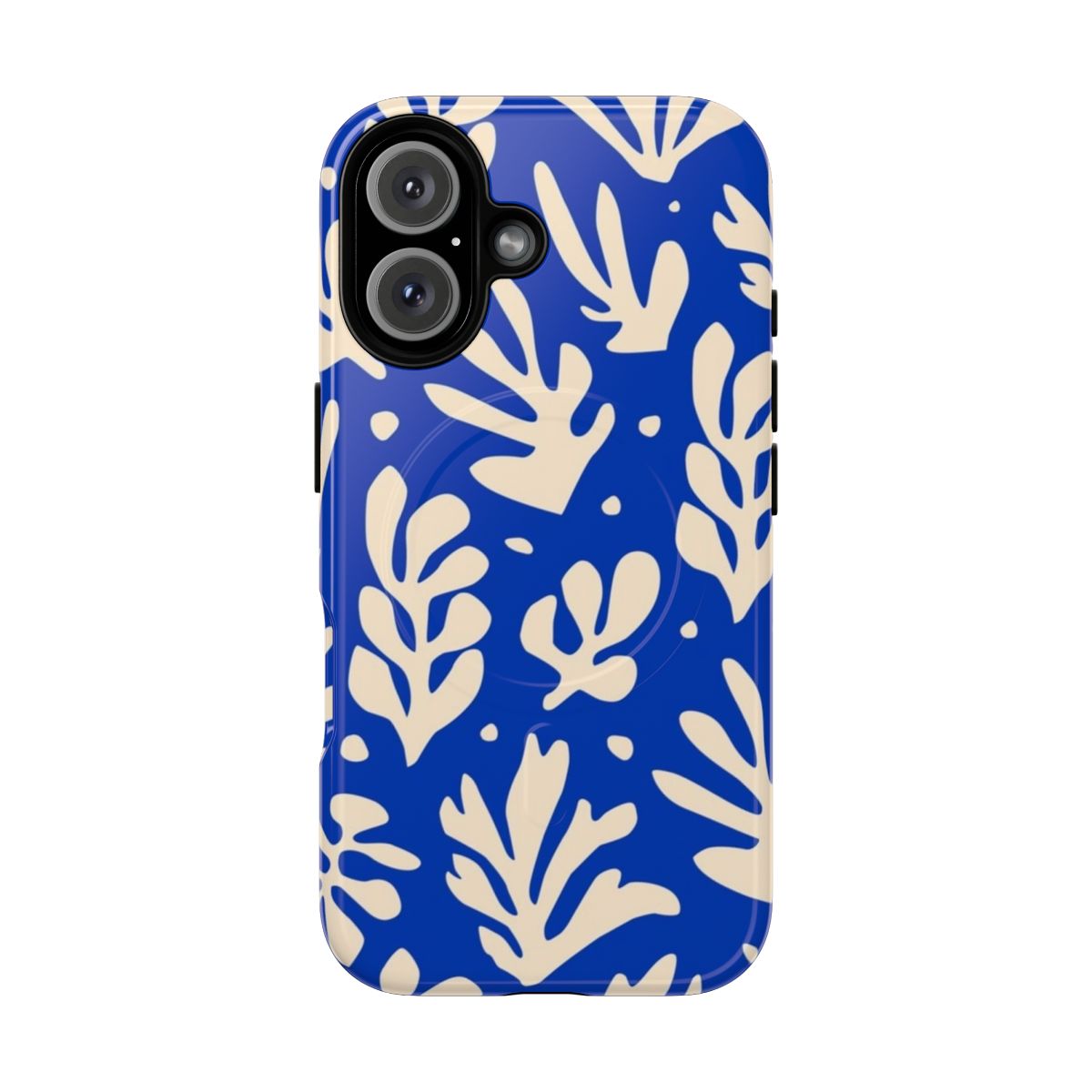 Colorful botanical phone case design inspired by the paintings of French artist Henri Matisse.