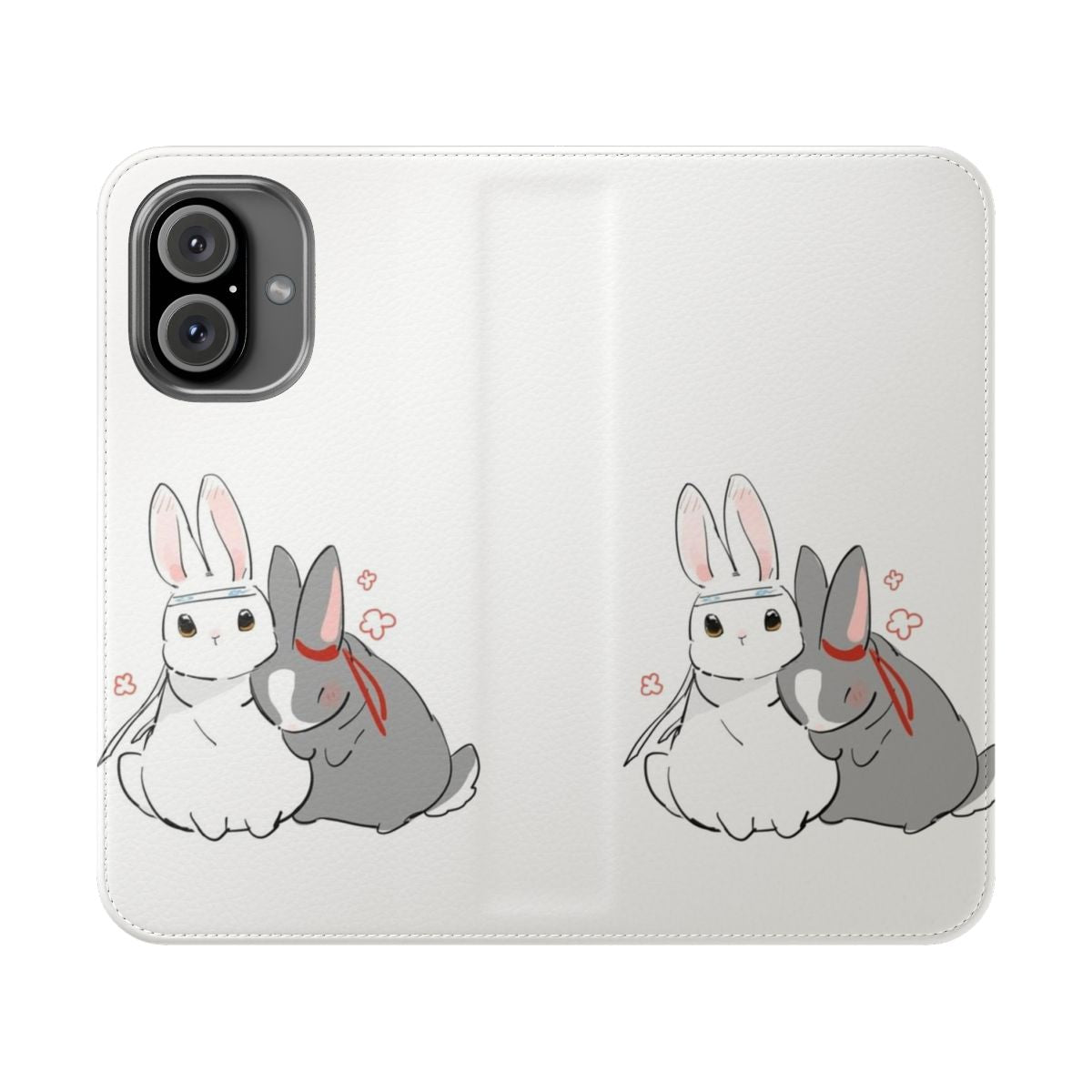 Untamed inspired bunnies design on a flip cover phone case