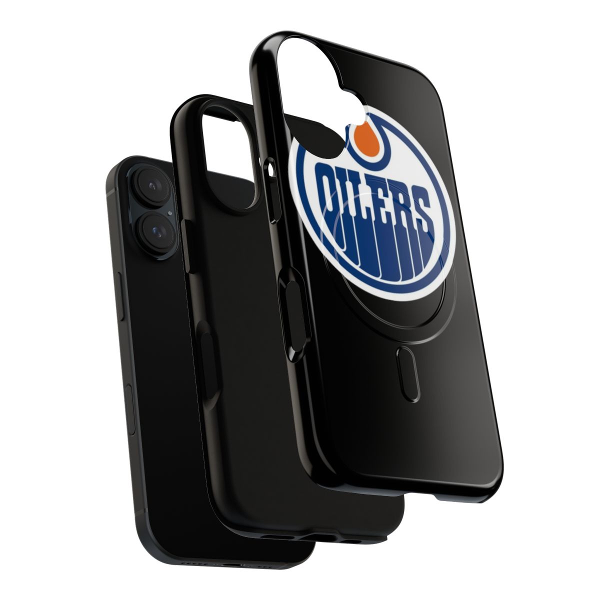 Oilers-inspired magnetic tough phone case with classic team logo - Layers