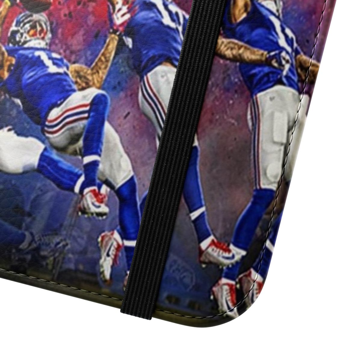 Customizable flip cover phone case with football-inspired design - Close Up