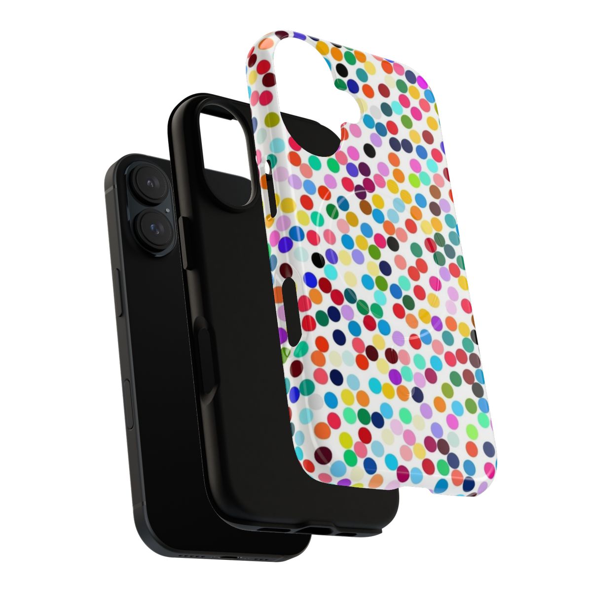 Colorful polka dot phone case with a vibrant, artistic design - Layers