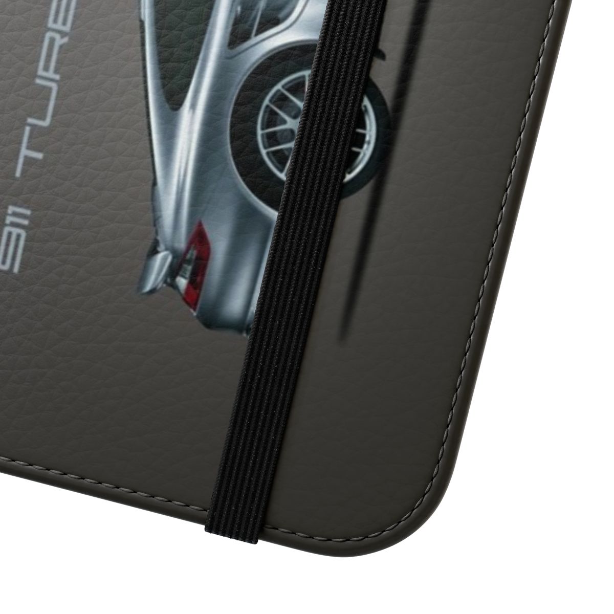 Turbo flip cover phone case with 911 Turbo design - Close Up